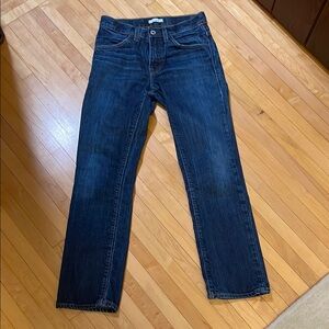 imogene + willie indigo denim jeans with gold stitching size 24